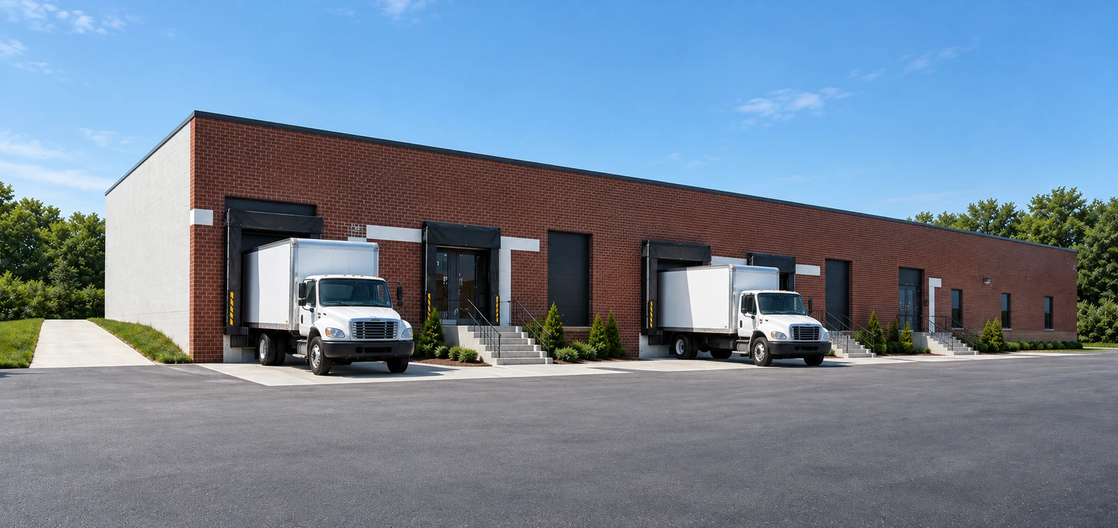 Berring Industrial headquarters in Millersville, Maryland, with delivery trucks at the loading docks