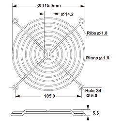 BFG-120M-04 fan guard