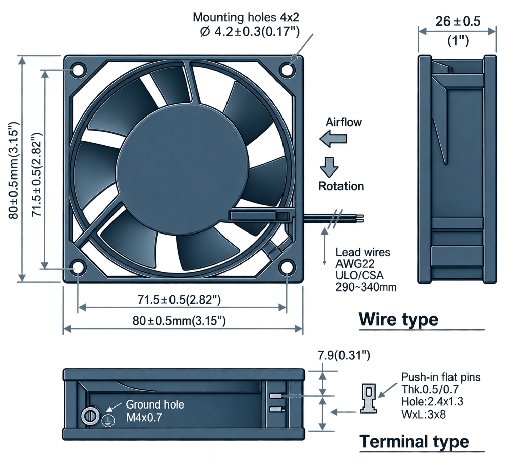 Outline dimension drawing of the BAC8025A