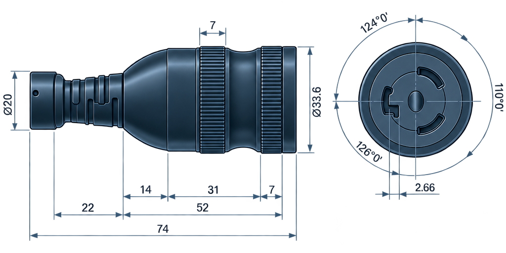 Outline dimension drawing of the BCN-L515A