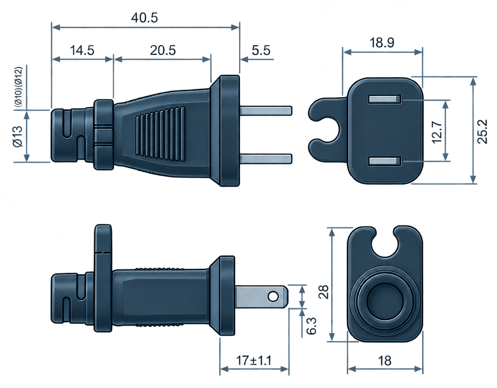 Outline dimension drawing of the BPL-115B-C