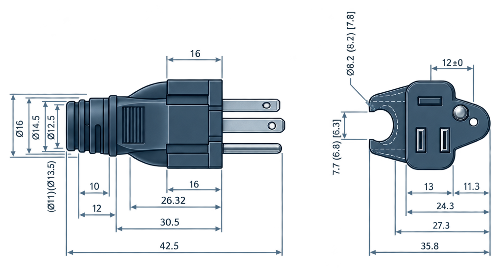 Outline dimension drawing of the BPL-515A-C