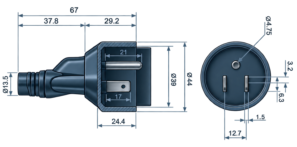 Outline dimension drawing of the BPL-515A-S