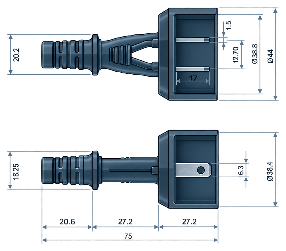 Outline dimension drawing of the BPL-115C-S