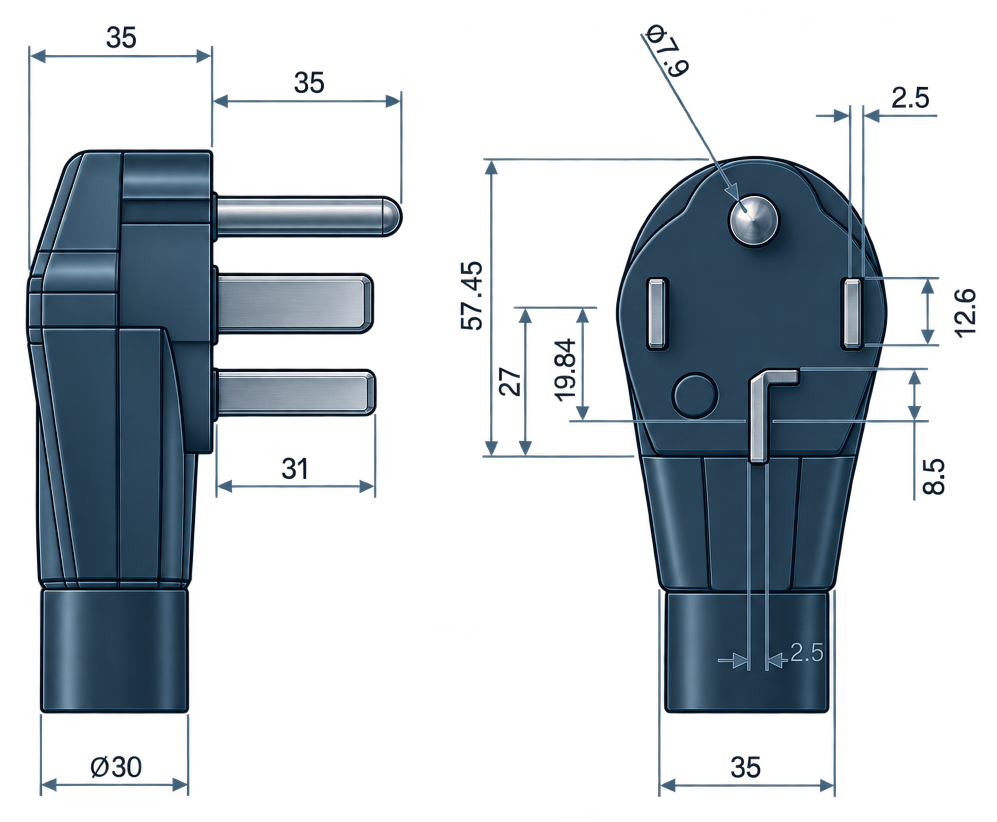 Outline dimension drawing of the BPL-1430A