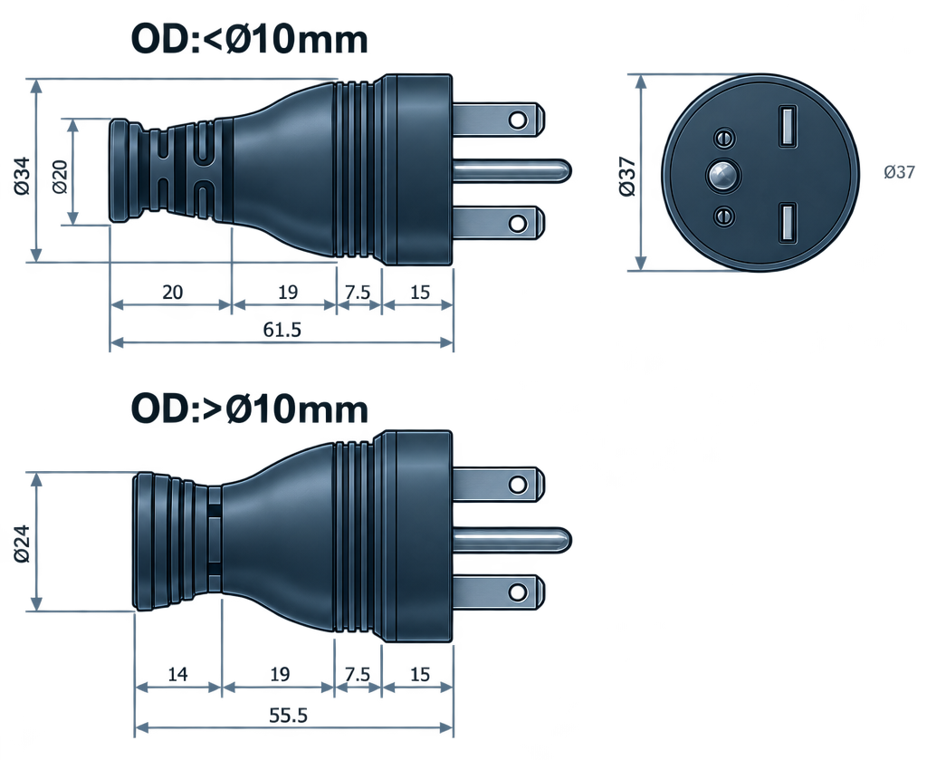 Outline dimension drawing of the BPL-615B