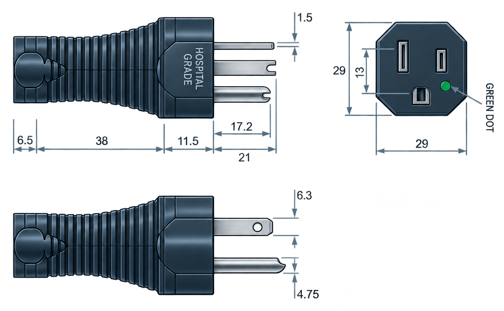 Outline dimension drawing of the BPL-515E-HG