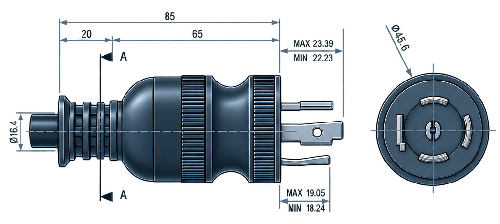 Outline dimension drawing of the BPL-L1420A