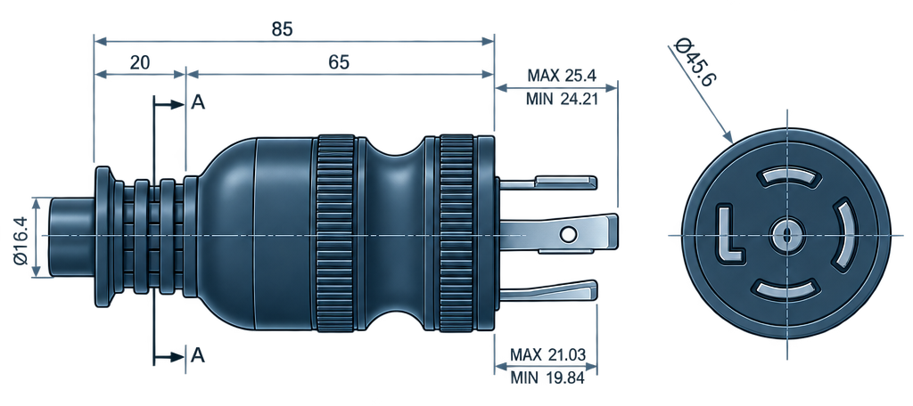 Outline dimension drawing of the BPL-L1430A