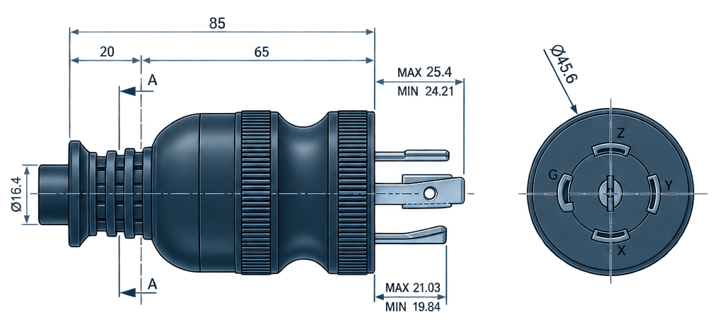 Outline dimension drawing of the BPL-L1530A