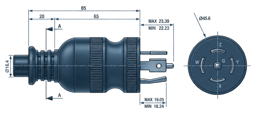 Outline dimension drawing of the BPL-L2120A