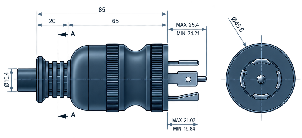 Outline dimension drawing of the BPL-L2130A