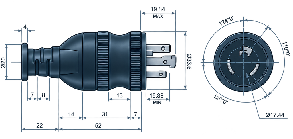 Outline dimension drawing of the BPL-L515A
