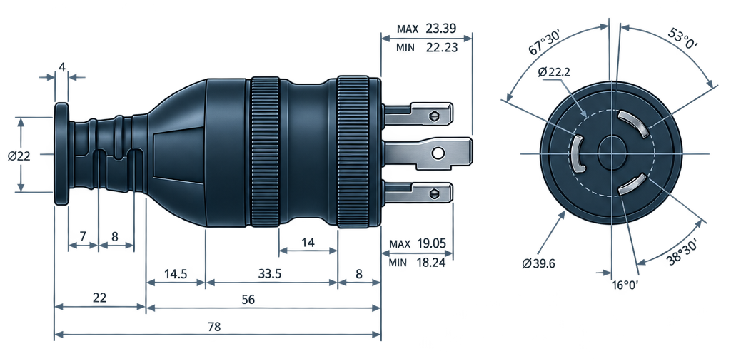 Outline dimension drawing of the BPL-L520A