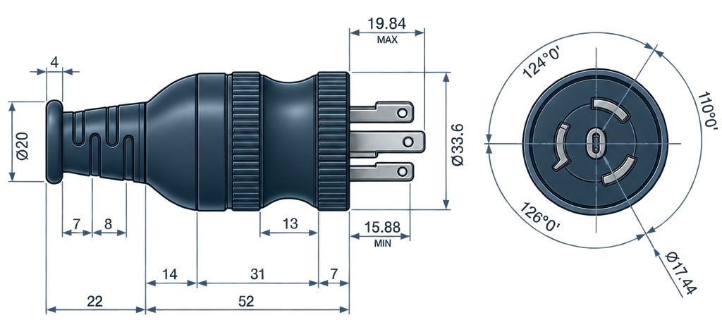 Outline dimension drawing of the BPL-L615A