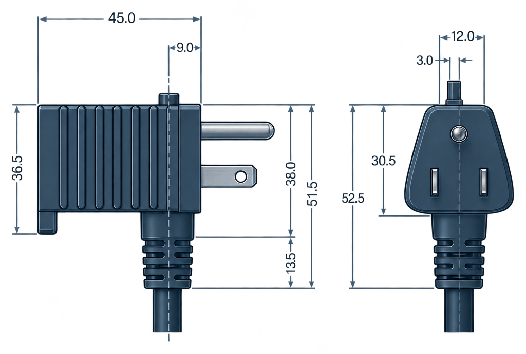 Outline dimension drawing of the BPL-515L(R)